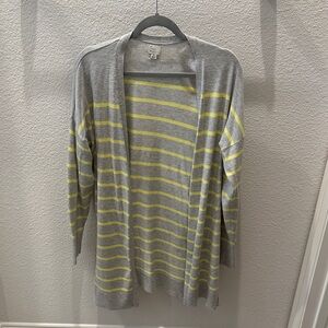 a new day Gray and Yellow Striped Cardigan